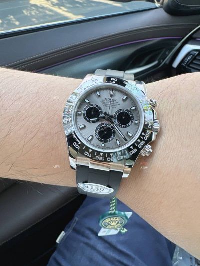 Clean Factory Rolex Daytona 7750 Grey Face Watch